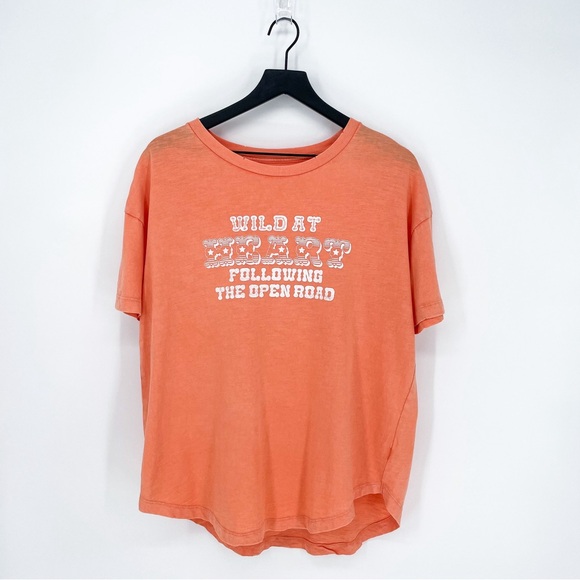 aerie Tops - Aerie Wild at Heart Graphic Tee Salmon Pink Small